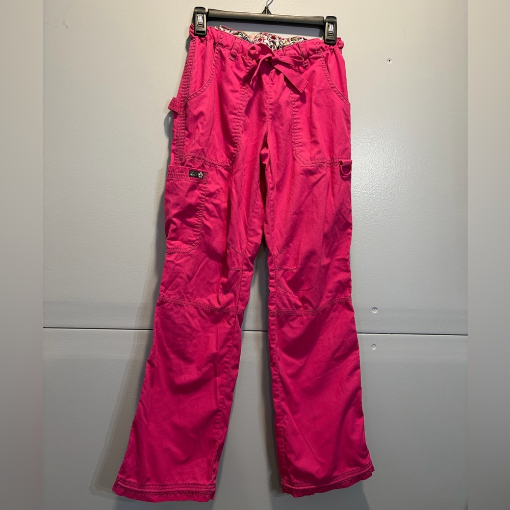 Women's Pink Straight Leg Cargo Pants
